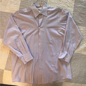 Men’s Violet and white striped button down shirt